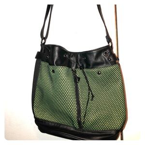 Fabletics Bucket Cinch Bag/Purse lime green/black